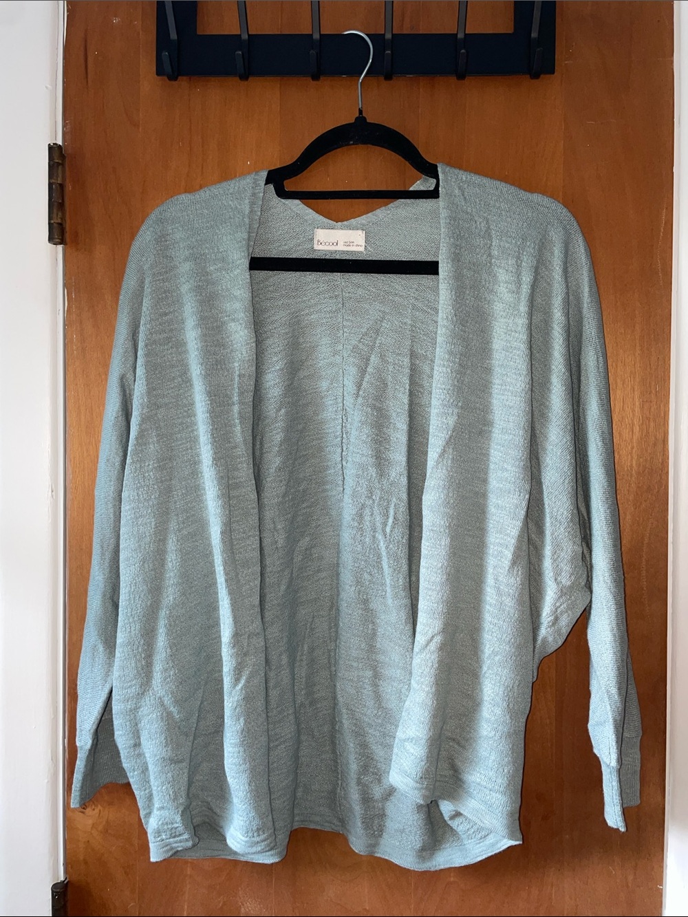 Open-Front Lightweight Cardigan in Seafoam Green